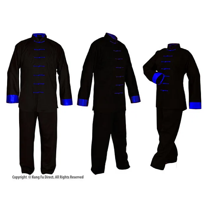 U0701 Black Soft Cotton Uniforms with Blue Trim XXL (discontinued)