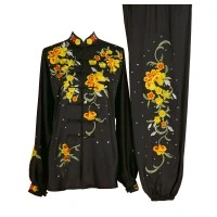 UC019 - Black Uniform with Flower Embroidery