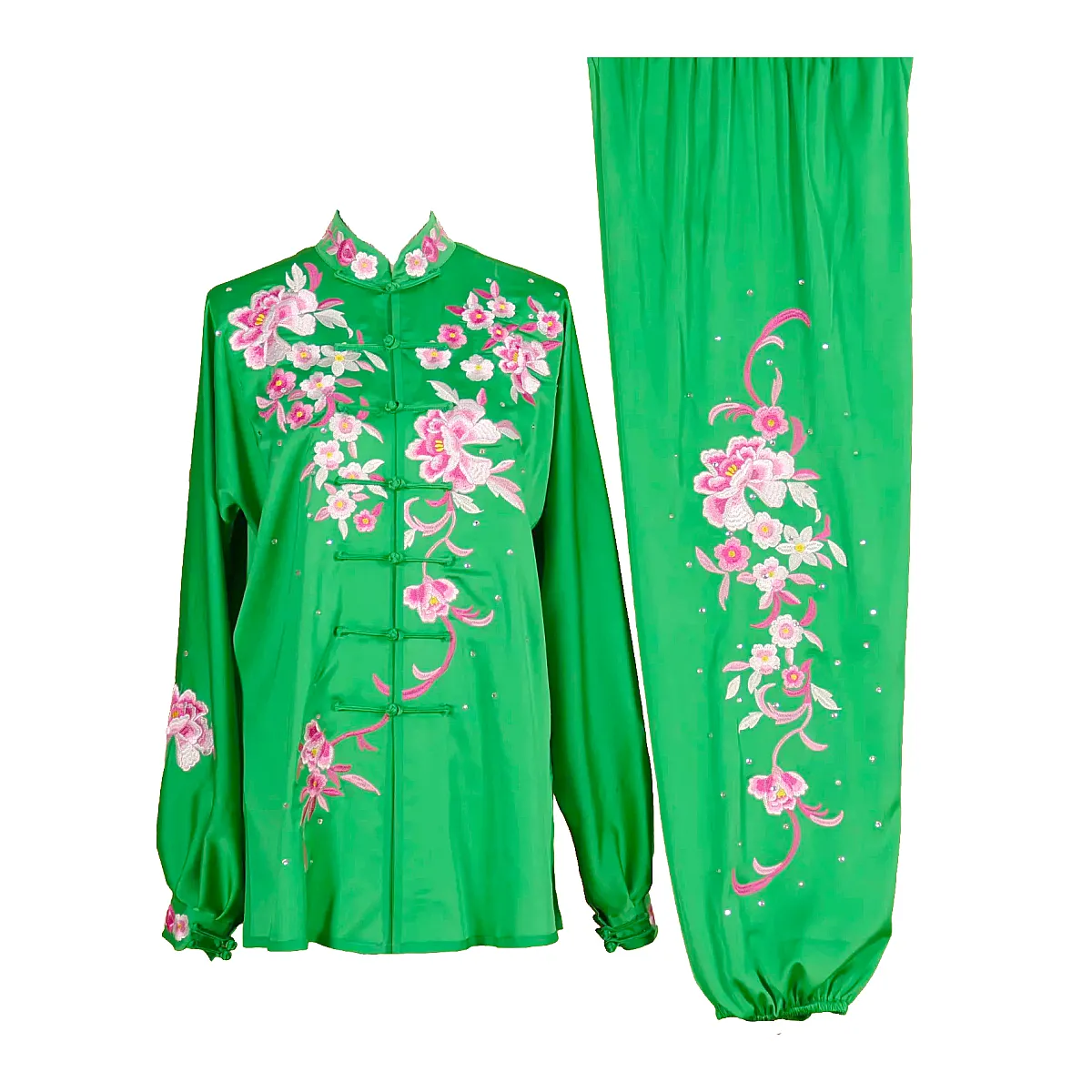 UC020 - Green Uniform with Flower Embroidery
