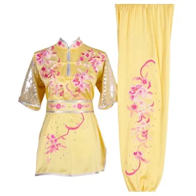 UC021 - Pale Yellow Uniform with Flower Embroidery