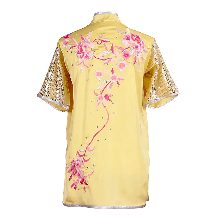 UC021 - Pale Yellow Uniform with Flower Embroidery
