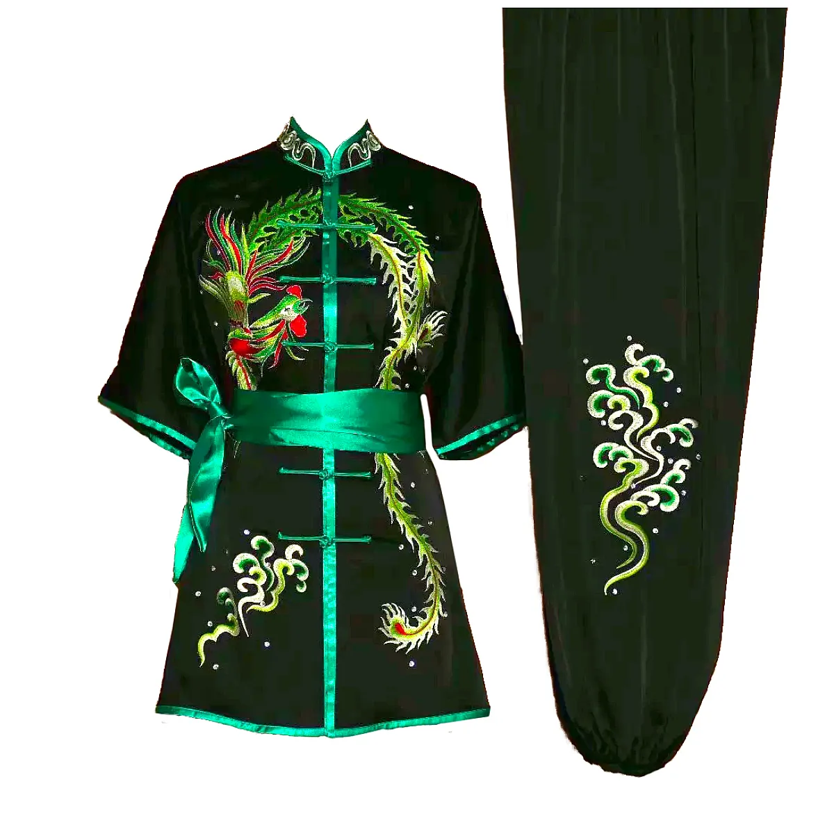 UC032 - Black Uniform with Phoenix Embroidery