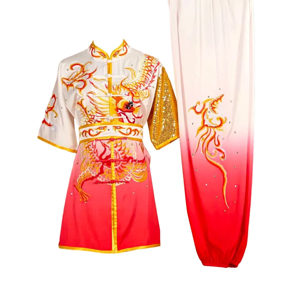 UC035 - White/Red Uniform with Dragon Embroidery
