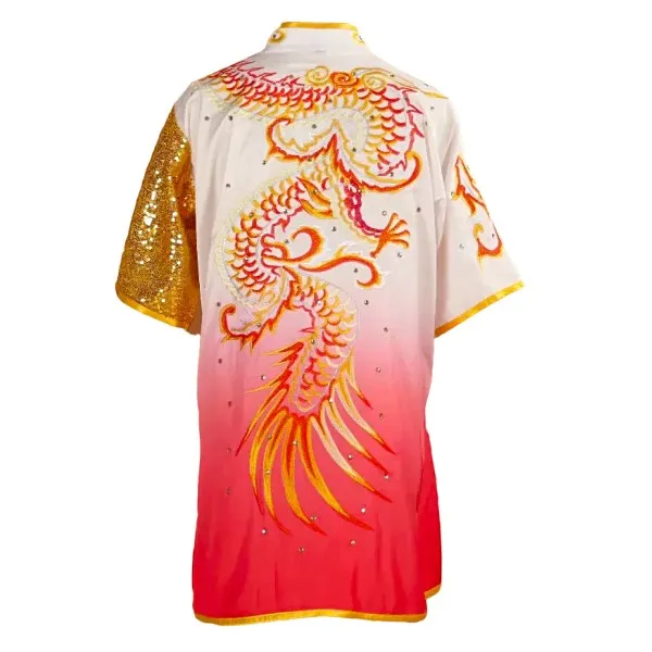 UC035 - White/Red Uniform with Dragon Embroidery