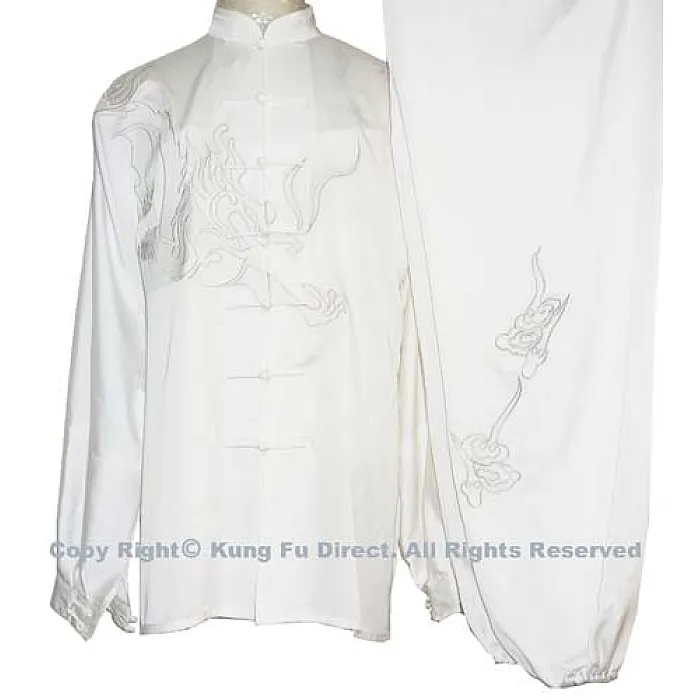 UC063 - White Uniform with White Dragon Embroidery
