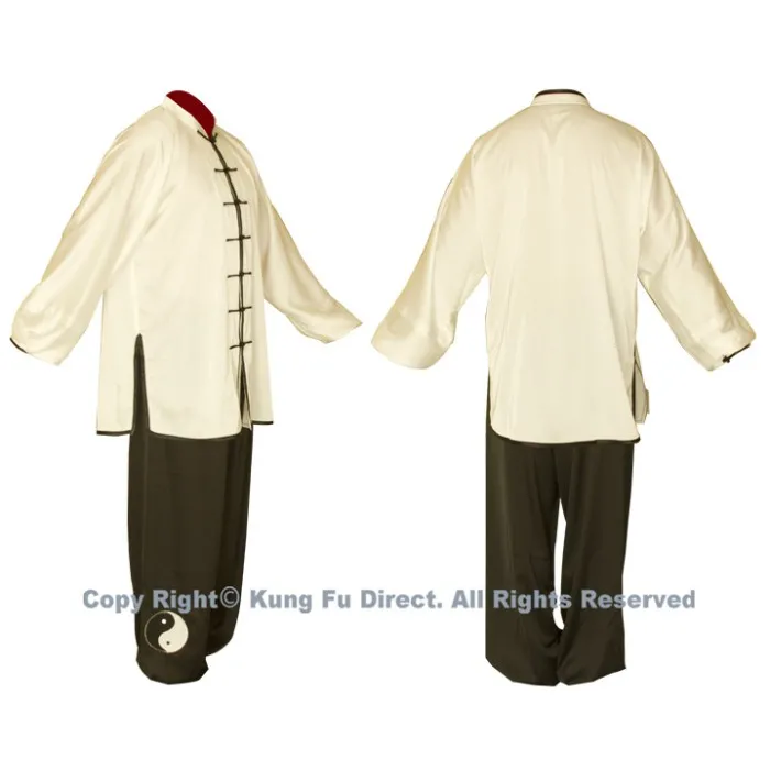 UC082 - White Uniform with Black Tai Chi Logo 白衣黑阴阳