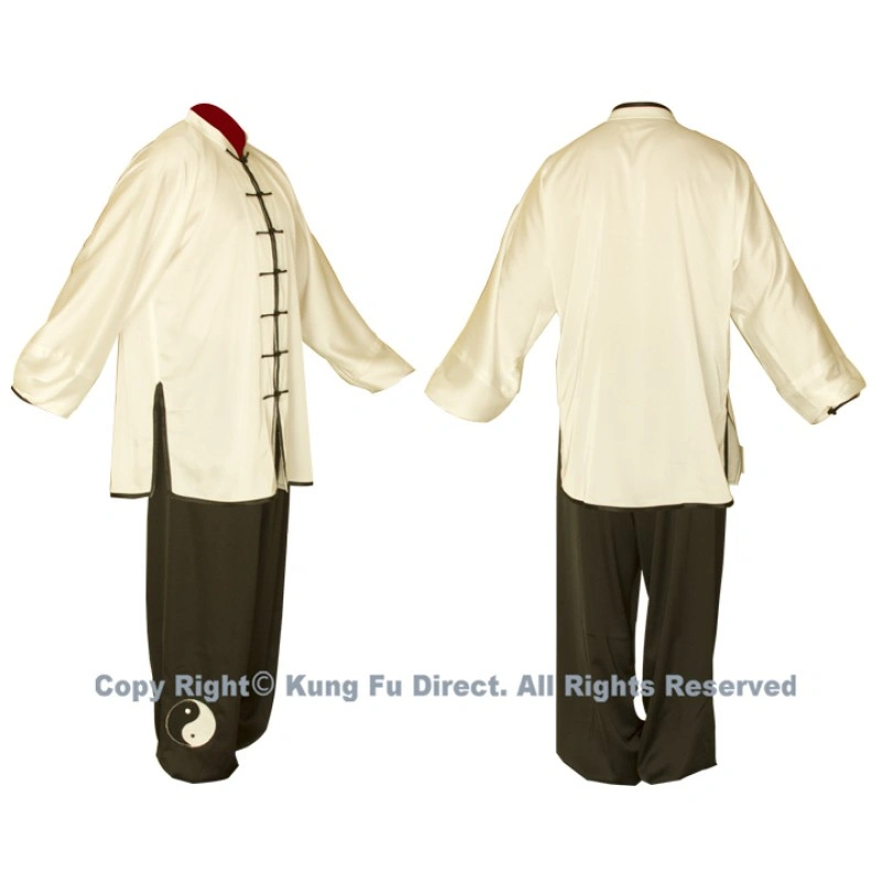 UC082 - White Uniform with Black Tai Chi Logo 白衣黑阴阳