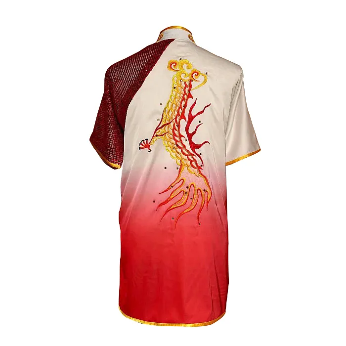 UC094 - Red/White Gradient Uniform with Dragon Embroidery