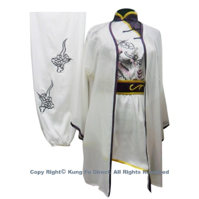 UC101 - White Shawl with Dark Purple Trim - Shawl only 