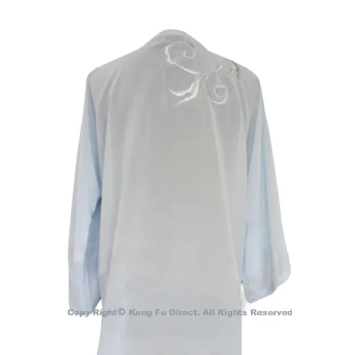 UC115 - Light Blue Shawl with Sliver Flower Embroidery
