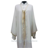 UC122 - White Shawl with Dark Gold Trim－ Shawl Only 