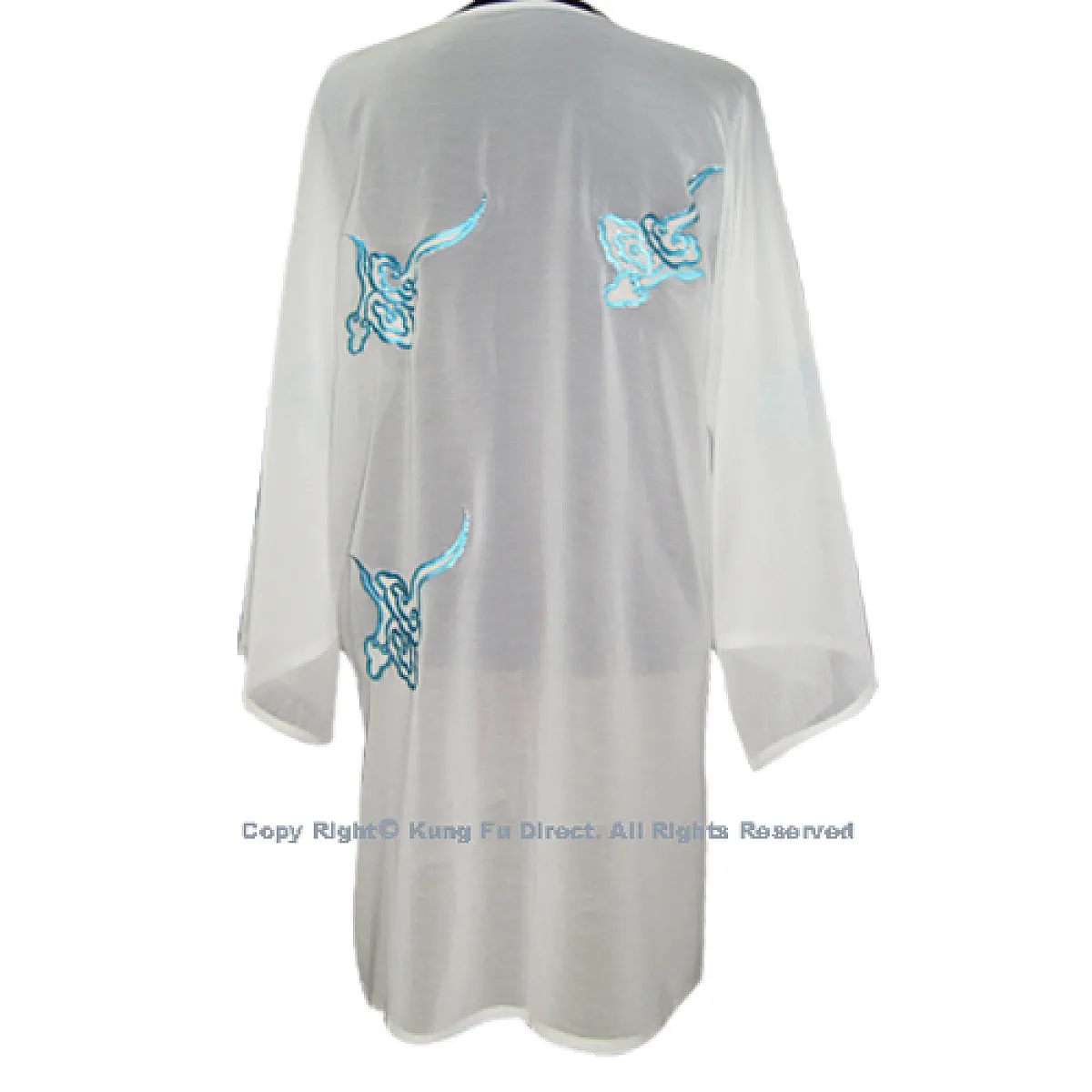 UC123 - White Shawl with Blue Cloud－ Shawl Only