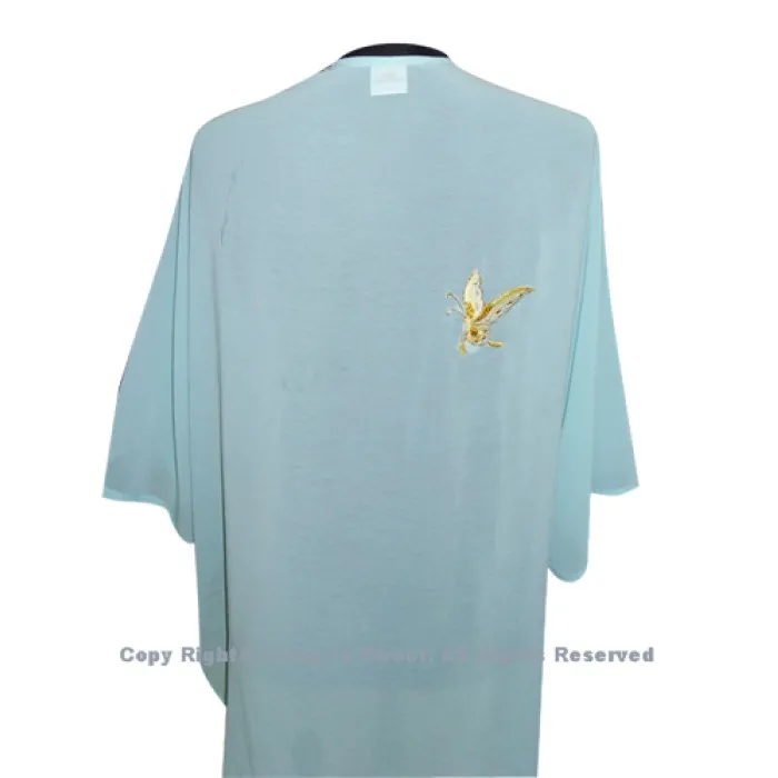 UC128 - Light Blue Shawl with Butterfly Embroidery