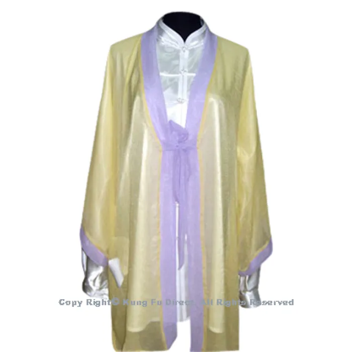 UC129 - Yellow Shawl with Light Purple Trim－ Shawl Only