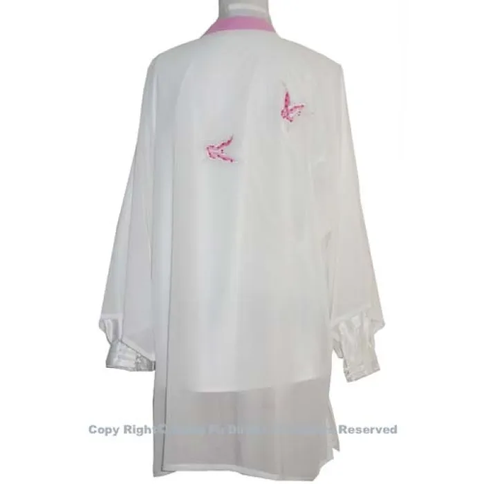 UC140 - White Shawl with Pink Butterfly