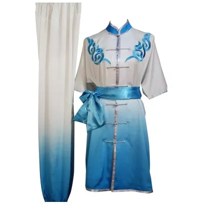 UC203-2 - White and Blue Gradient Fancy Design Embroidery