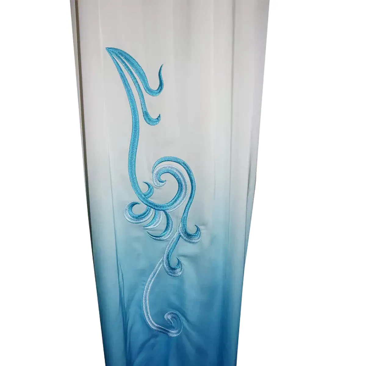 UC203 - White and Blue Gradient Phoenix Embroidery Long Sleeves