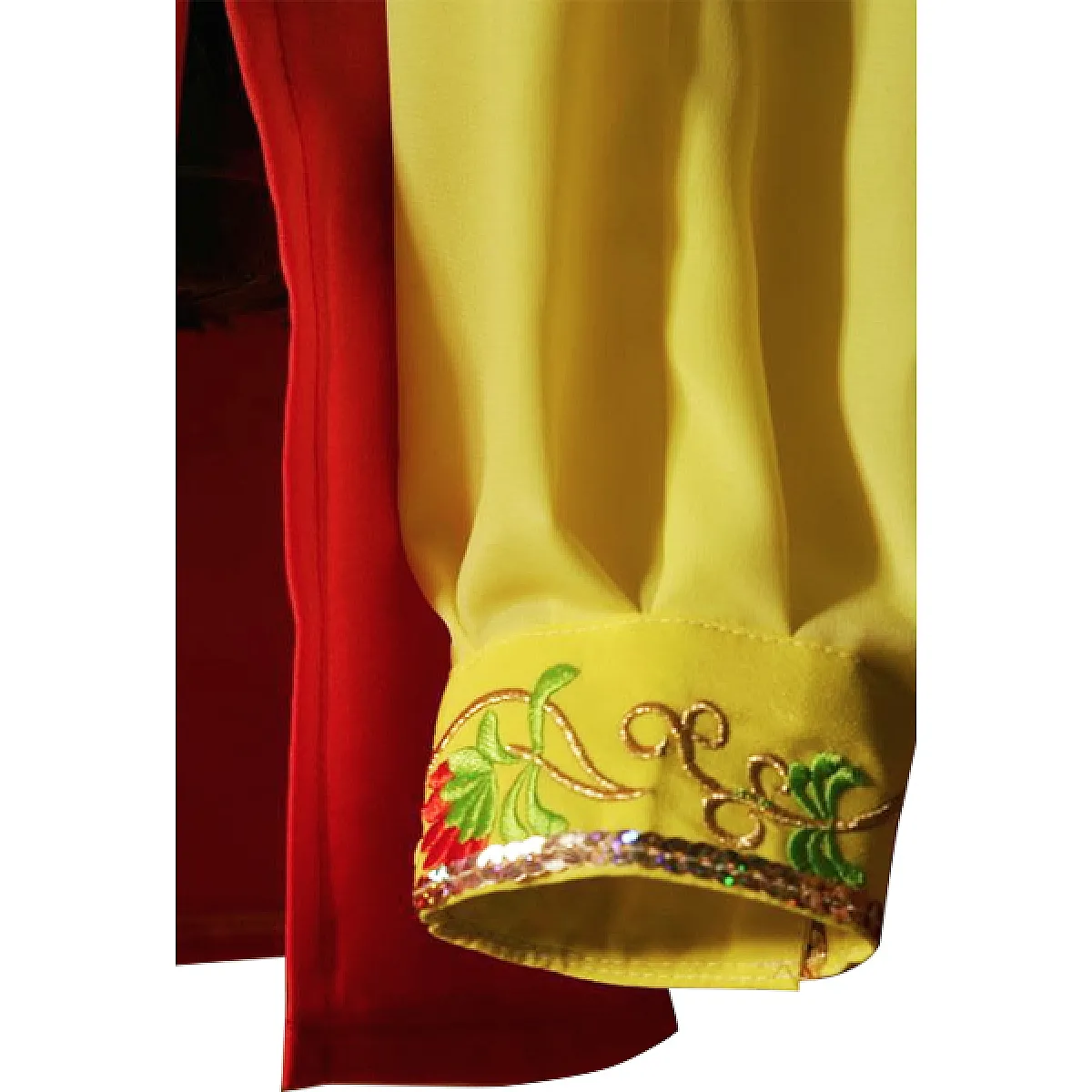 UC207 - Yellow and Red Gradient Flower Embroidery Long Sleeves