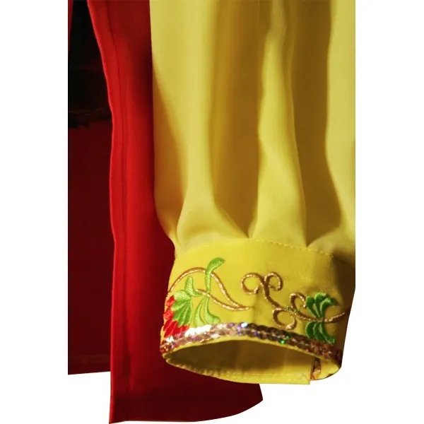 UC207 - Yellow and Red Gradient Flower Embroidery Long Sleeves