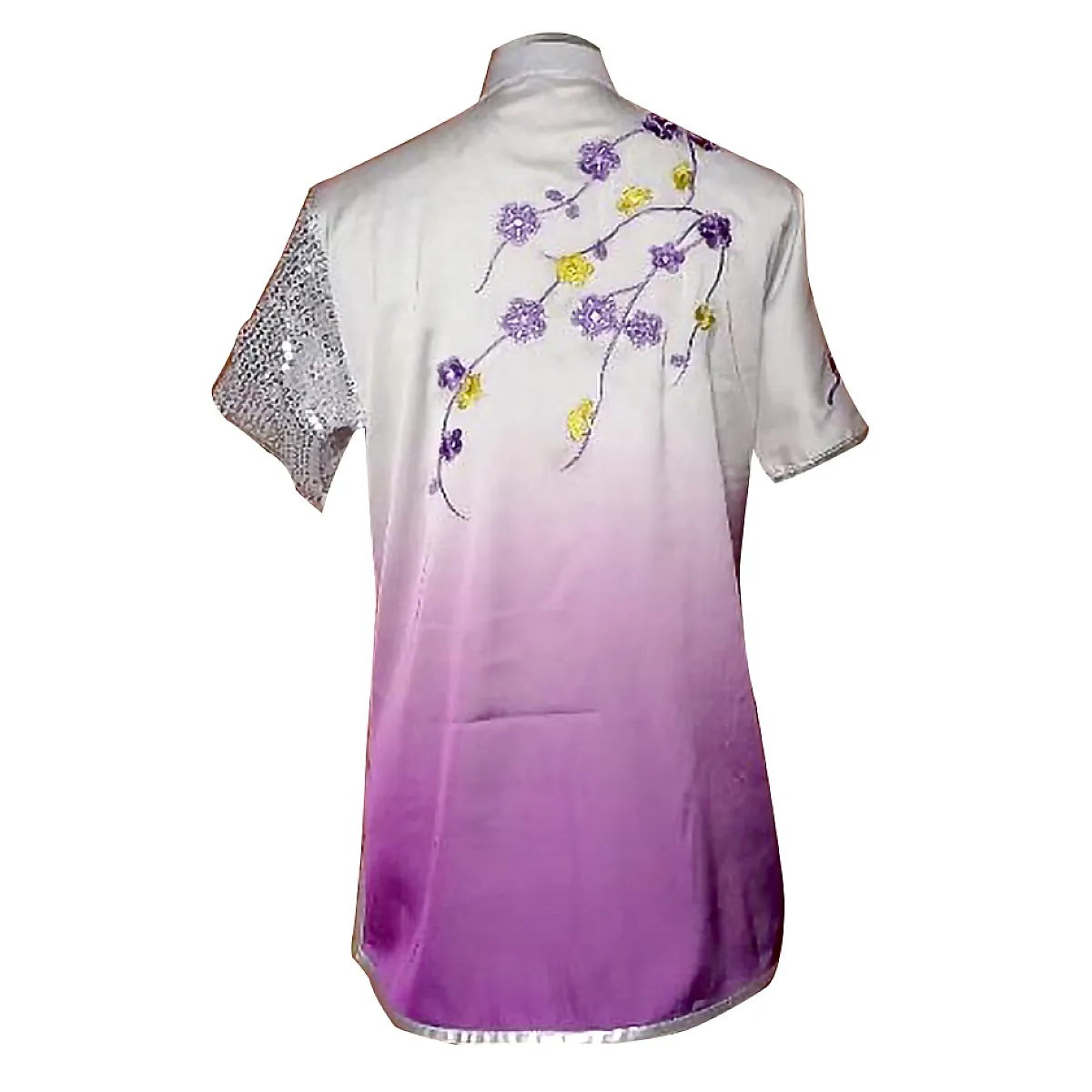 UC526 - White to Purple Uniform with Flower Embroidery
