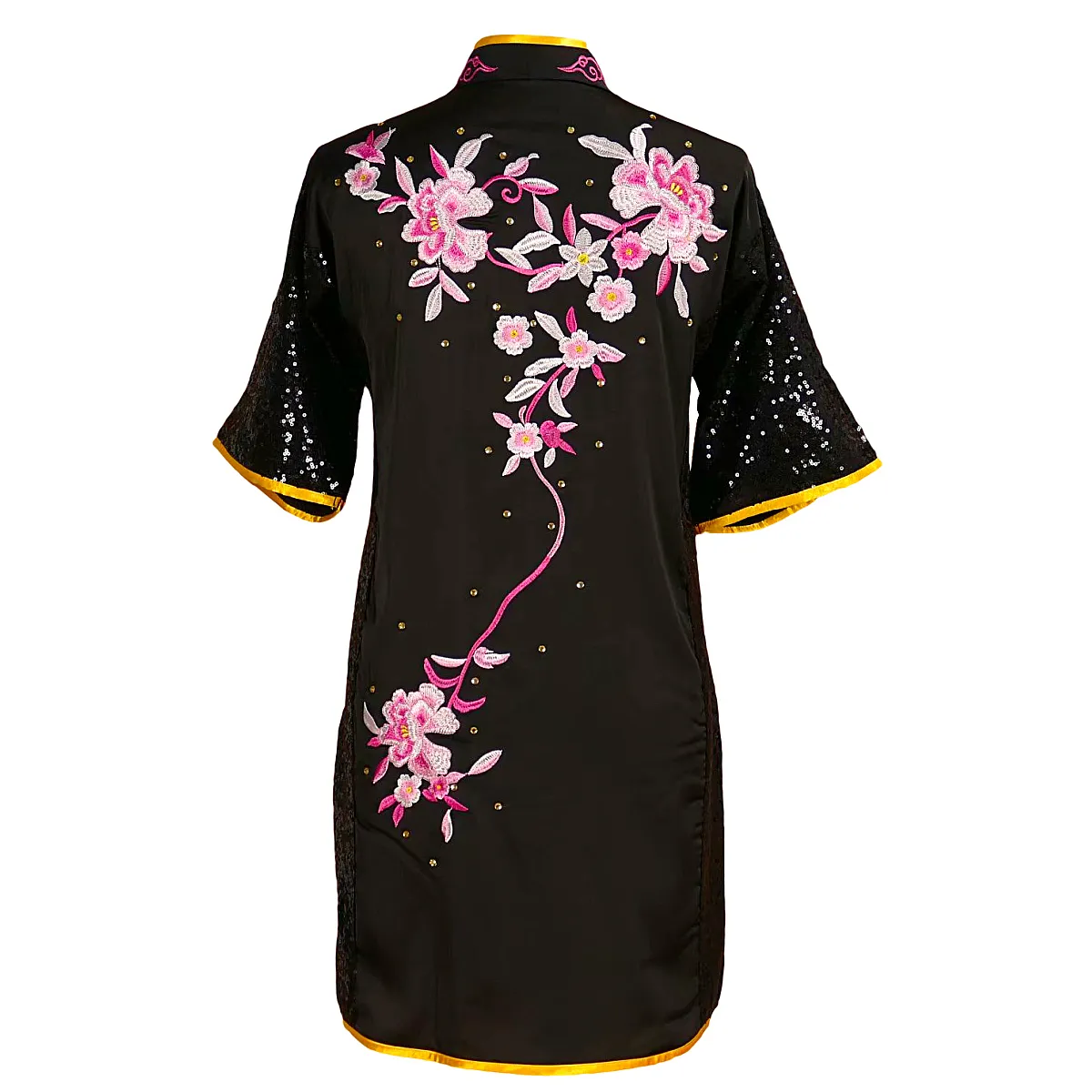 UC832-Black Uniform with Flower Embroidery
