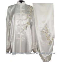 UC841 - White Uniform with Filled Blossom Embroidery