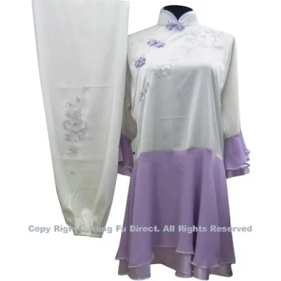 UC879 - White Uniform With Purple Skirts and Flower Embroidery