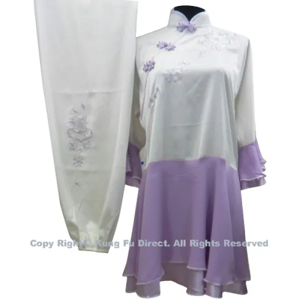 UC879 - White Uniform With Purple Skirts and Flower Embroidery