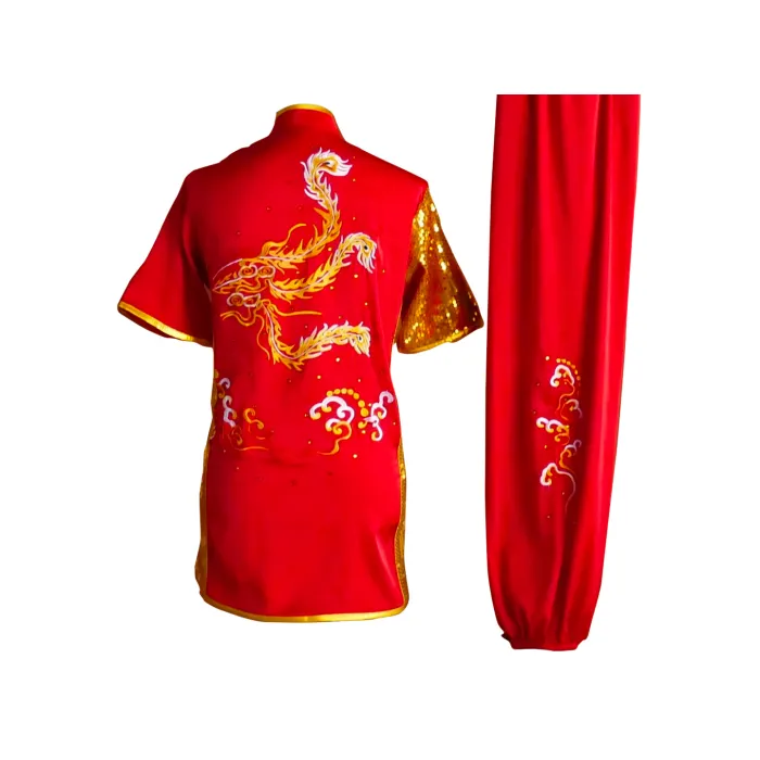 UC2022-20 Red & Gold Uniform with Phoenix and Water Wave Embroidery (Pre-Order)