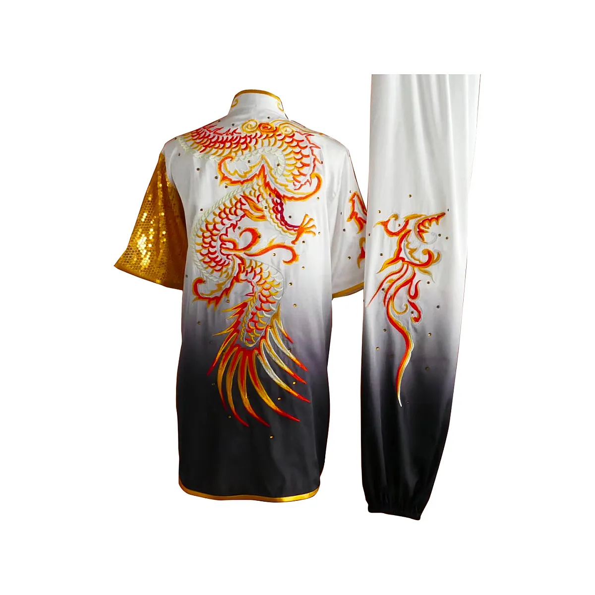 UC2022-21 White & Gold Uniform with Phoenix and Water Wave Embroidery (Pre-Order)