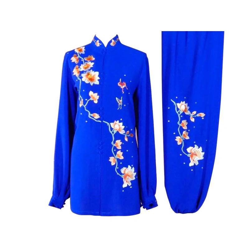 UC2022-26 Royal Blue Wushu Uniform with Flower Embroidery (Pre-Order)