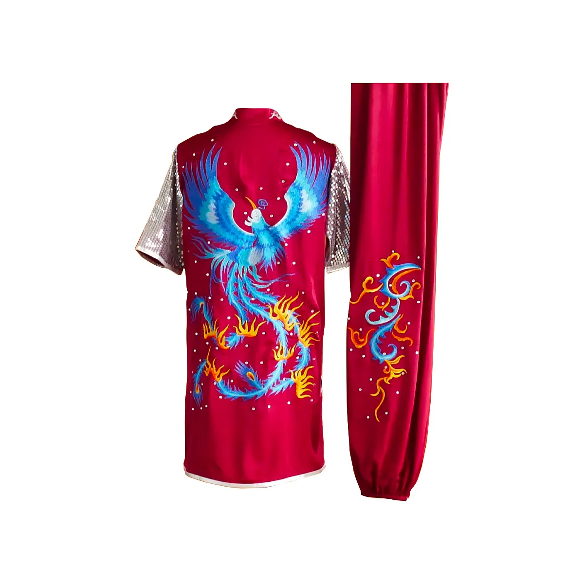 UC2022-3 Wine Red Uniform with Flower and Cloud Wave Embroidery (Pre-Order)