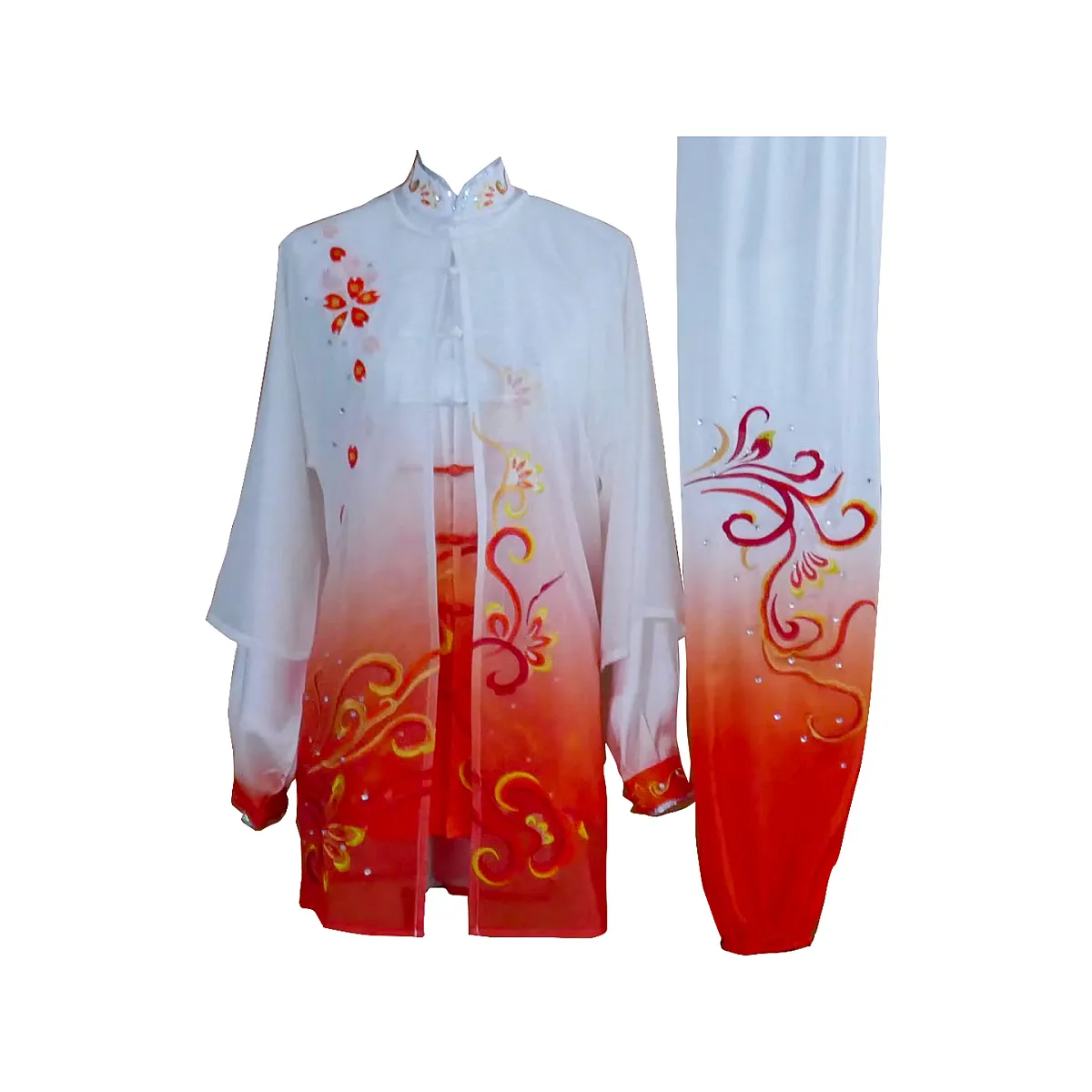 UC2022-33 White & Red Gradient Wushu Uniform