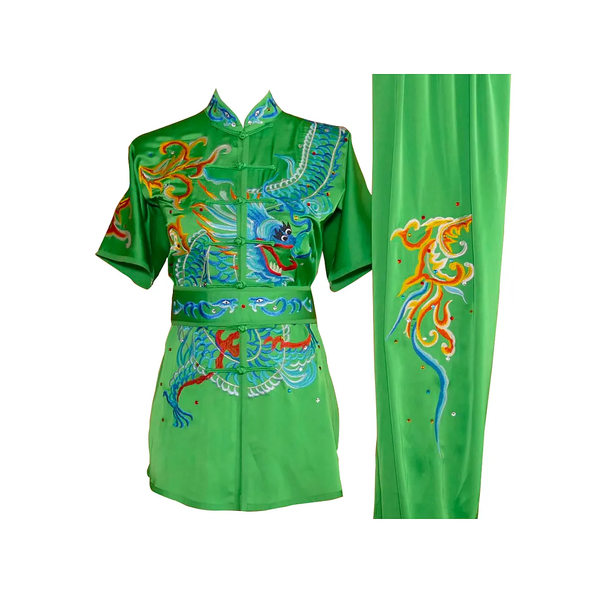 green blue dragon wushu uniform UC2022-43