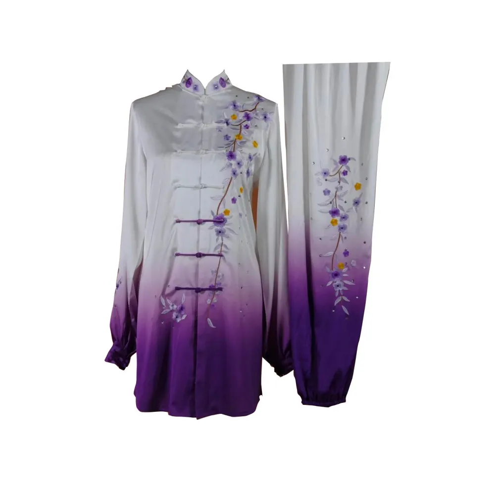 UC2022-45 White & Purple Gradient Embroidered Wushu Uniform (Pre-Order)