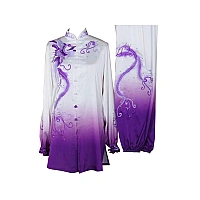 UC2022-53 White & Purple Gradient Phoenix Embroidery Wushu Uniform (Pre-Order)