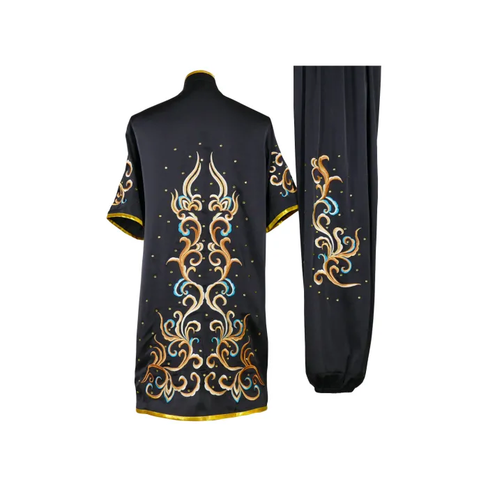 UC2022-74 Black Uniform with Phoenix, Flower, Cloud  and Water Embroidery  (Pre-Order)