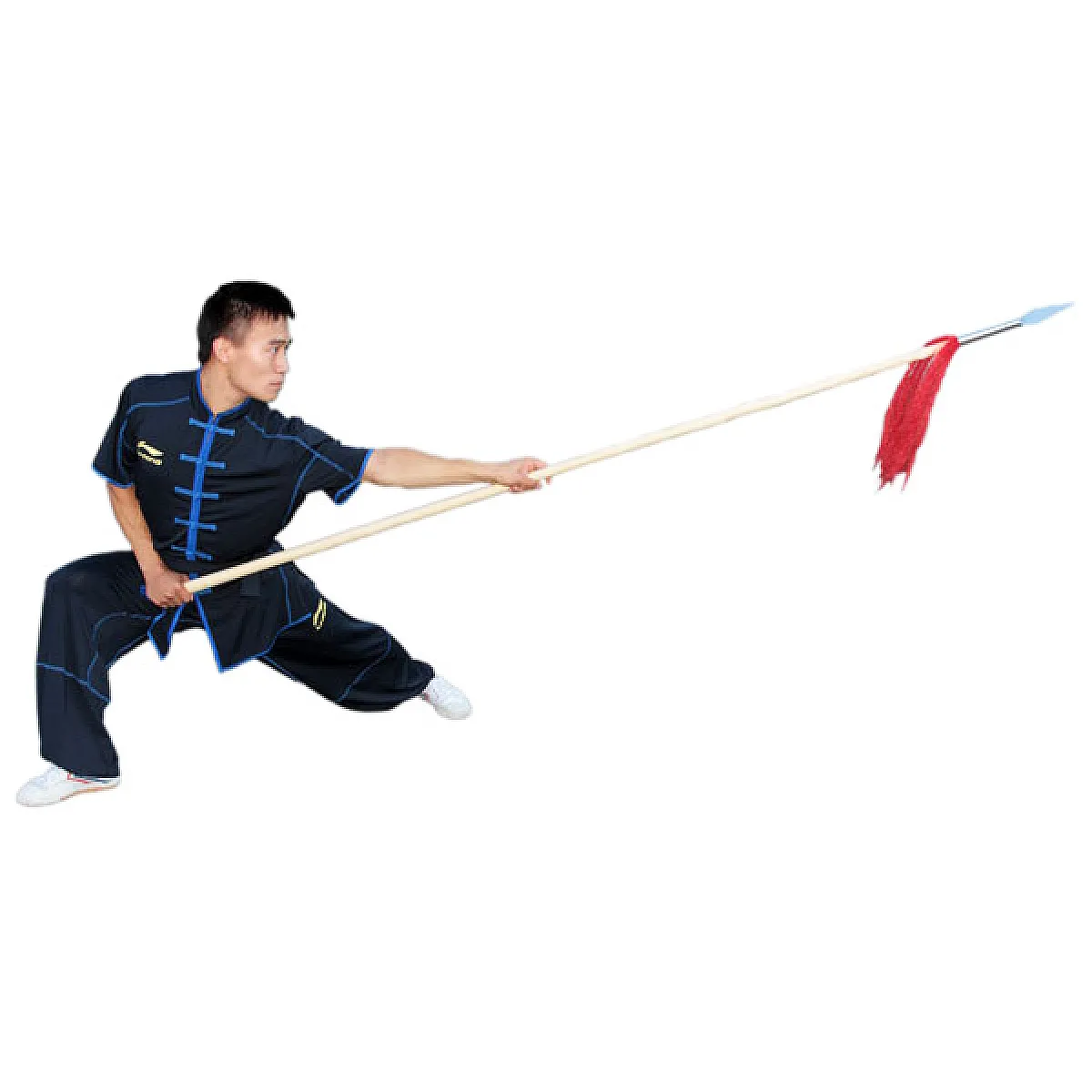 Wax Wood Kung Fu Spear with 9-Inch Spear Head - 功夫枪