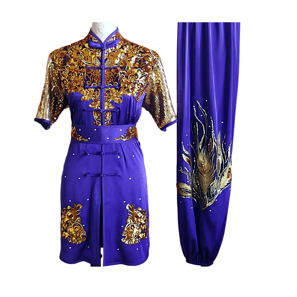 Golden Feather Sequin Wushu Costume_UC2026SQT-001