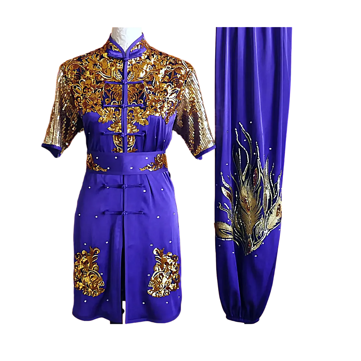 Golden Feather Sequin Wushu Costume_UC2026SQT-001