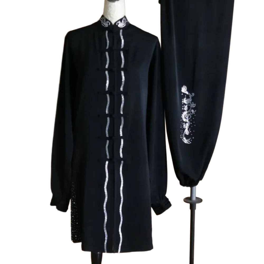 Black Sequin Leaf Performance Uniform UC2026SQT-002