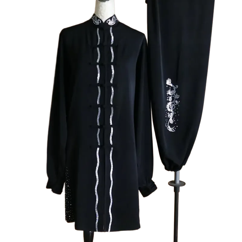 Black Sequin Leaf Performance Uniform