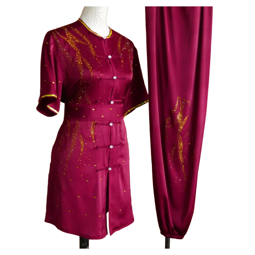 Burgundy Red Sequin Performance Uniform UC2026SQ-006