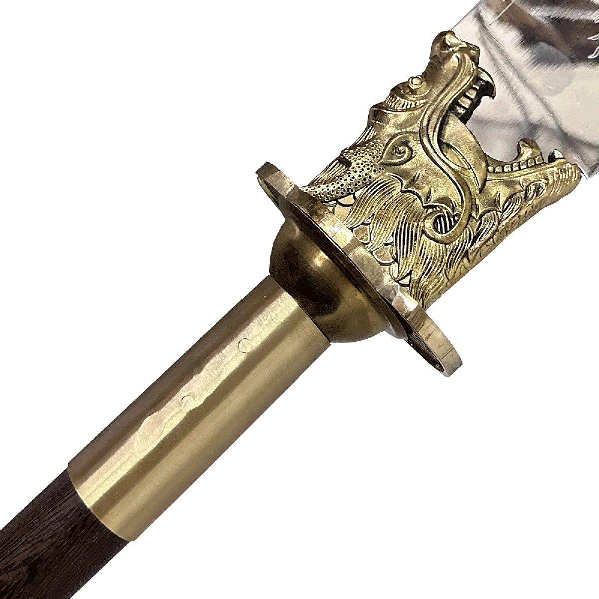 Wenge Wood Brass Dragon Head Kwan Dao (TDL000) – Traditional Kung Fu Weapon