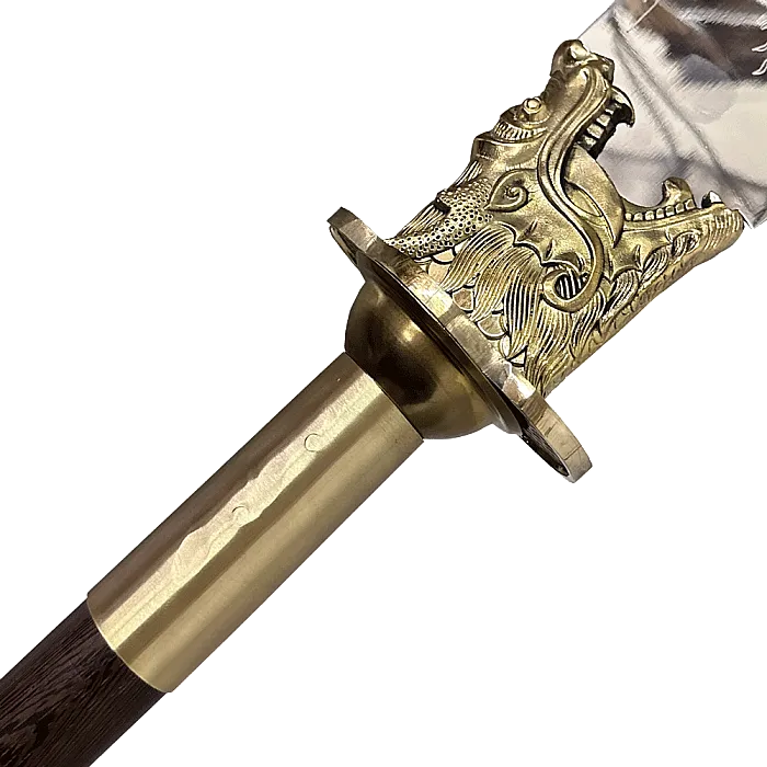 Wenge Wood Brass Dragon Head Kwan Dao (TDL000) – Traditional Kung Fu Weapon