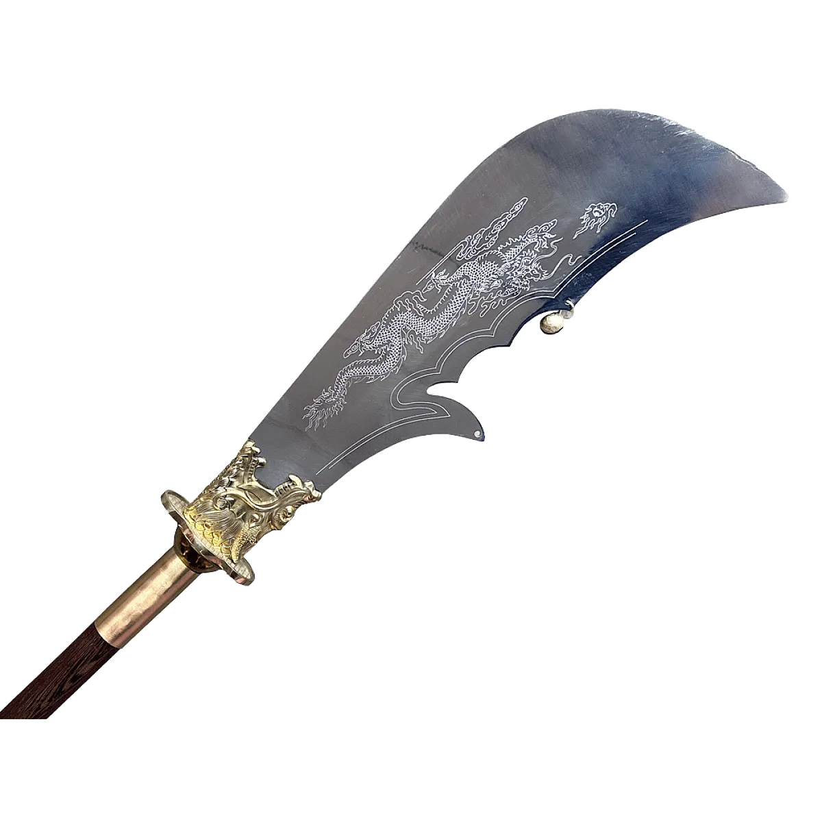 Wenge Wood Brass Dragon Head Kwan Dao (TDL002) – Traditional Kung Fu Weapon