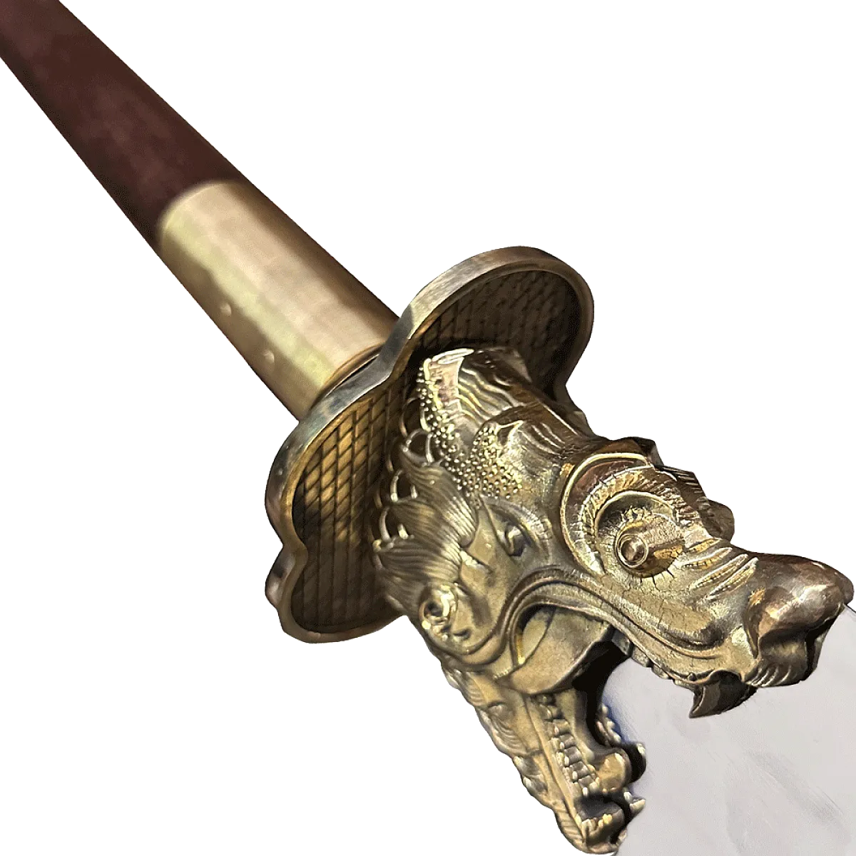 Wenge Wood Brass Dragon Head Kwan Dao (TDL002) – Traditional Kung Fu Weapon
