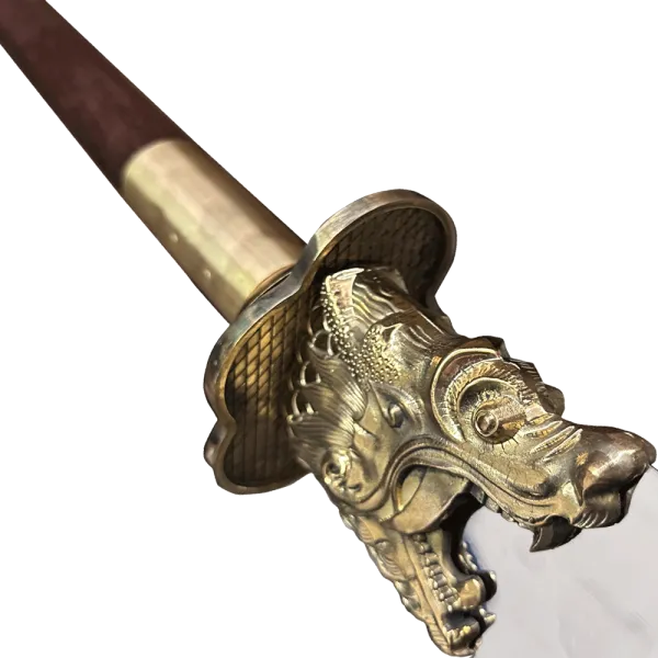 Wenge Wood Brass Dragon Head Kwan Dao 鸡翅木龙头关刀 -TDL002