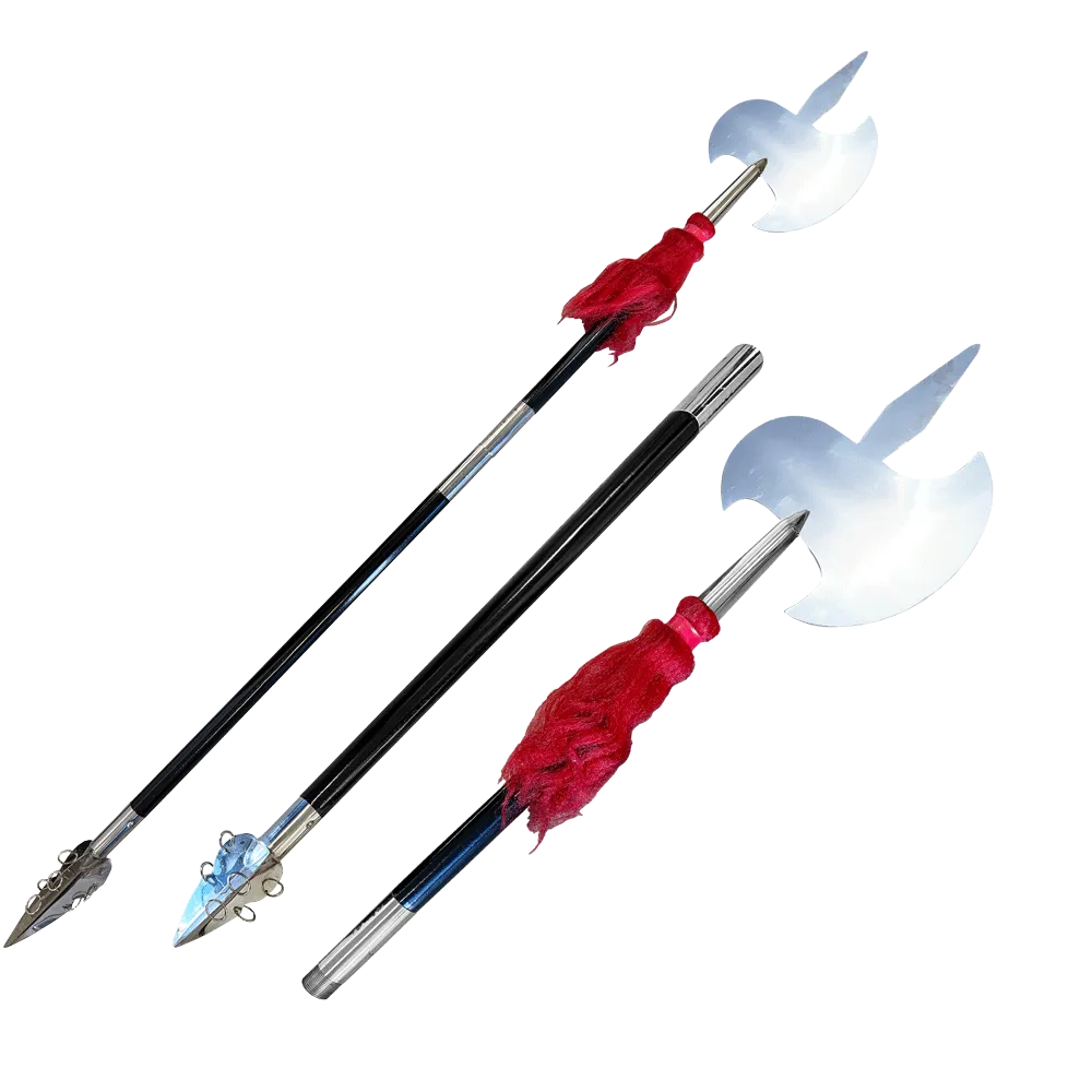 Long Handle Kungfu Axe with Black Handle (Two-Section) — Model TLW008