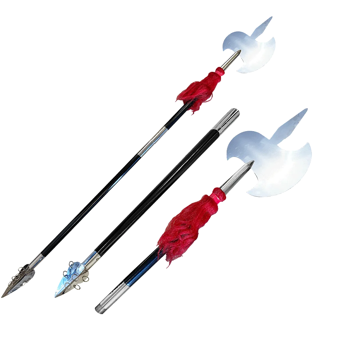 Long Handle Kungfu Axe with Black Handle (Two-Section) — Model TLW008